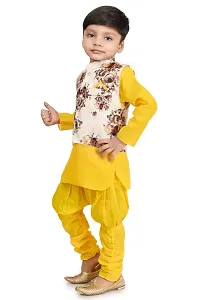 Mohini Collection Cotton Blend Casual Floral Printed Kurta Pyajama set With Modi Coat for Boys-thumb4