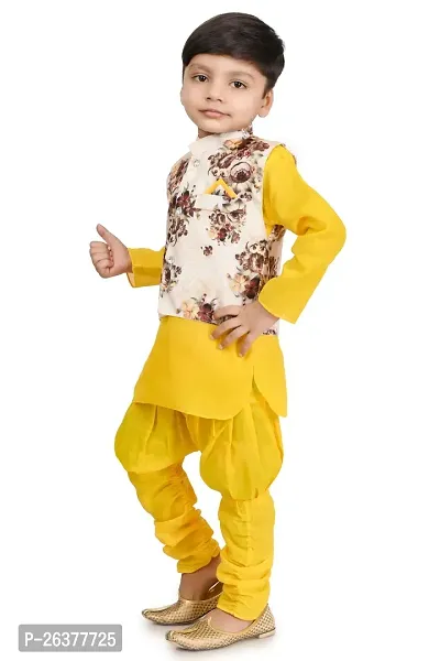 Mohini Collection Cotton Blend Casual Floral Printed Kurta Pyajama set With Modi Coat for Boys-thumb5