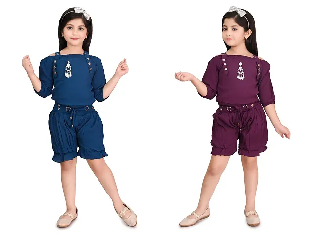 Stylish Two Piece Dress For Girl Pack Of 2