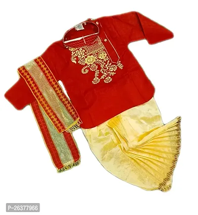 Mohini Collection Cotton Casual Embroidered Kurta Dhoti set with dupatta for Boys-thumb0