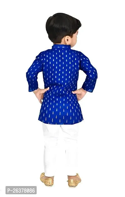 Mohini Collection Cotton Casual Solid Kurta Pyajama Set for Boys-thumb2