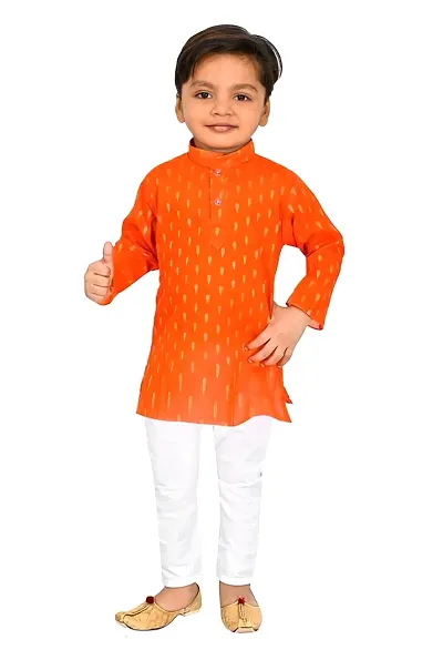 Mohini Collection Cotton Casual Solid Kurta Pyajama Set for Boys