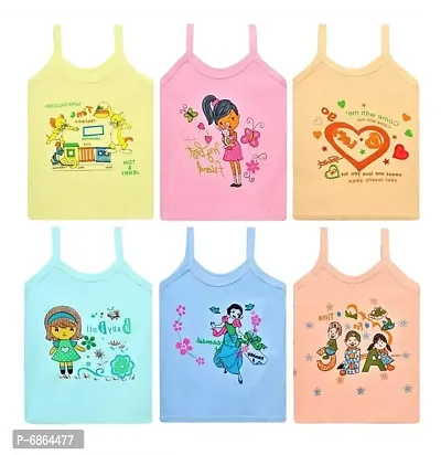 Vest   Camisole For Girls  (Multicolor, Pack of 6)