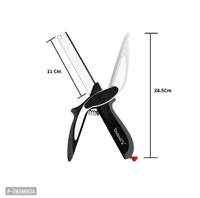 Smart Clever Cutter Kitchen Knife Food Chopper with Locking Hinge - Pack of 1-thumb2