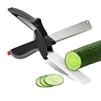 Smart Clever Cutter Kitchen Knife Food Chopper with Locking Hinge - Pack of 1-thumb2