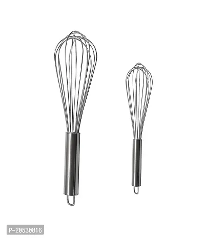 Stainless Steel Hand Whisk Egg and milk Frother,Kitchen Blende Set of Two(25 cms and 22cms) - Pack of 2