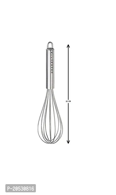 Stainless Steel Hand Whisk Egg and milk Frother,Kitchen Blende Set of Two(25 cms and 22cms) - Pack of 2-thumb4