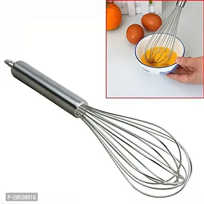 Stainless Steel Hand Whisk Egg and milk Frother,Kitchen Blende Set of Two(25 cms and 22cms) - Pack of 2-thumb2