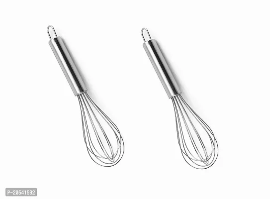 Stainless Steel Big Baloon Hand Whisk Egg and milk Frother,Kitchen Blender (25 cms, Set of Two) - Pack of 2-thumb0