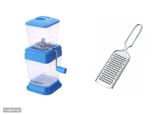 Plastic multicolor Onion  Chilly Cutter with stainless steel Cheese Grater for kitchen (Set of Two)