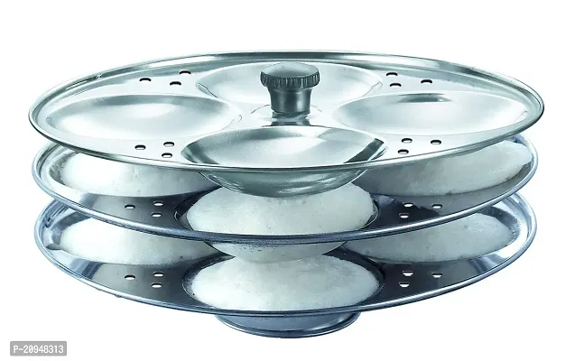 Stainless Steel Idli Stand Big Idli 3 Plates for 12 idlis(Pack of one idli stand)-thumb0