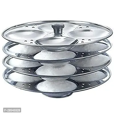 Stainless Steel Idli Stand Big Idli 4 Plates for 16 Idlis (Pack of one idli stand)-thumb0