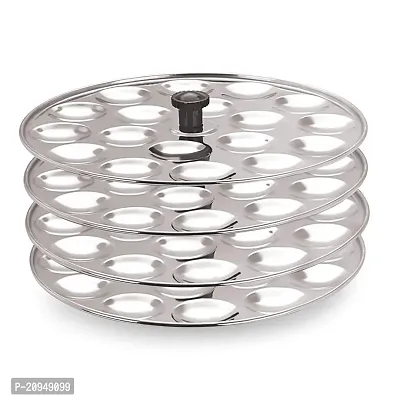 Stainless Steel Idli Stand Mini Idli 4 Plates for 72 Mini Idlis (one idli stand)-thumb0