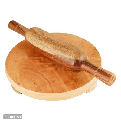 Wooden Chakla Belan Rolling Plate Roti Maker Rolling Pin/Chakla Belan Combo Set for Kitchen-thumb0