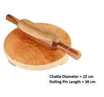 Wooden Chakla Belan Rolling Plate Roti Maker Rolling Pin/Chakla Belan Combo Set for Kitchen-thumb1