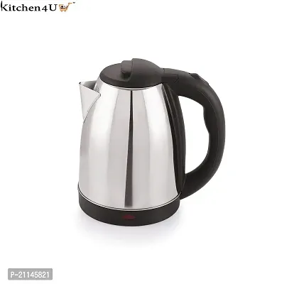Stainless Steel Electric Kettle Multipurpose Extra Large Kettle Electric with Handle Hot Water Tea Coffee Maker Water Boiler, Boiling Milk (Black) (1.8 Liter)-thumb0
