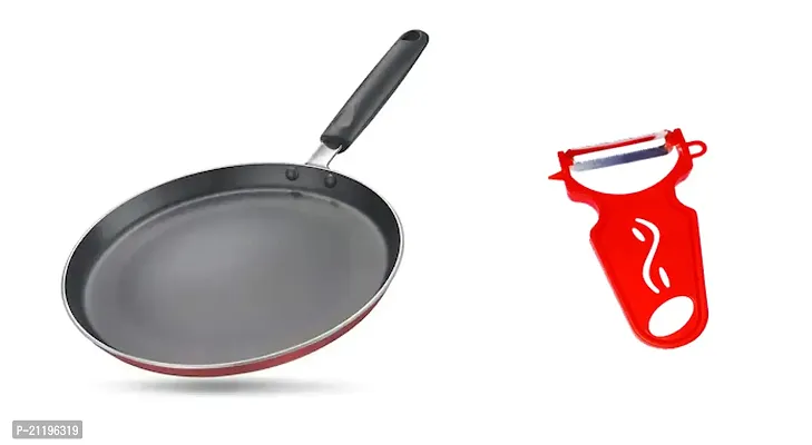 Sturdy Premium Non-Stick Tawa, 270 mm Diameter, 2.2 mm Thickness, ISI Marked With Y-Peeler-thumb0