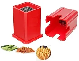 Premium Potato Chips Cutter/Slicer French Fries Maker Red, Pack One-thumb1