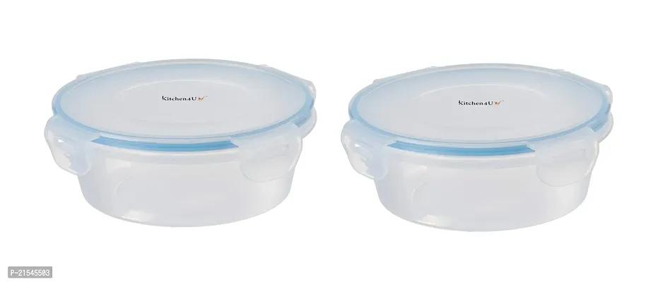 Unbreakable Transparent Air Tight Plastic Containers Set for Kitchen Storage 450ml Kitchen Container, Storage Containers, Container Sets, Plastic Grocery Container(set of 2)-thumb0