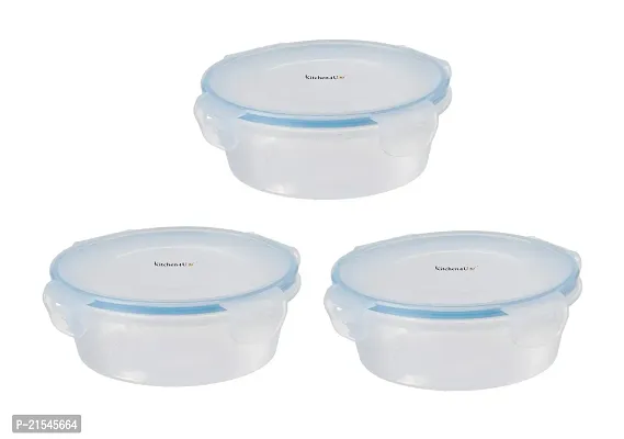 Unbreakable Transparent Air Tight Plastic Containers Set for Kitchen Storage 450ml Kitchen Container, Storage Containers, Container Sets, Plastic Grocery Container(set of 3)-thumb0