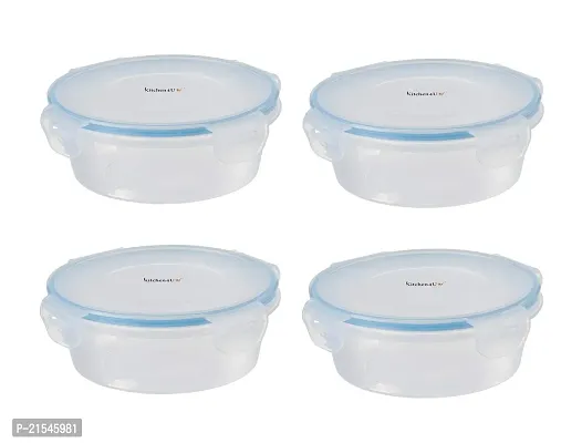 Unbreakable Transparent Air Tight Plastic Containers Set for Kitchen Storage 450ml Kitchen Container, Storage Containers, Container Sets, Plastic Grocery Container(set of 4)-thumb0