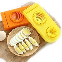 2 in 1 ABS Plastic Boiled Egg Wedge Cutter and Round Slicer (Pack Of 1) Color May Vary-thumb1