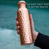 Pure Copper Water Bottle With Hammered Shine Finish Design, Drinkware, Storage Purpose, 750 ML, Pack of 1-thumb4