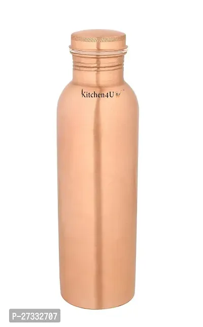 Pure Copper Water Bottle With Plain Matt Finish Design, Drinkware, Storage Purpose, Volume-750 ML, Pack of 1-thumb0