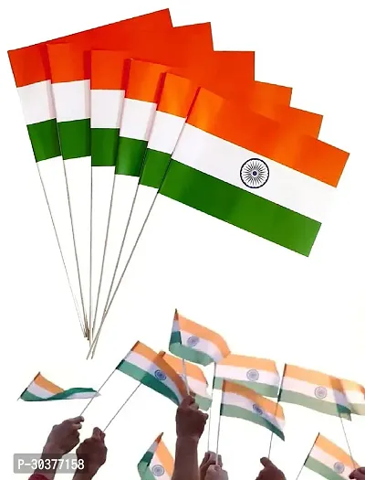 Combo of Tiranga Wrist Band, Flags and Round Pin Badge for Independence Day - Pack of 6-thumb2