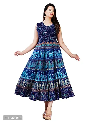 Flared  Printed Rayon Kurta For Women-thumb0