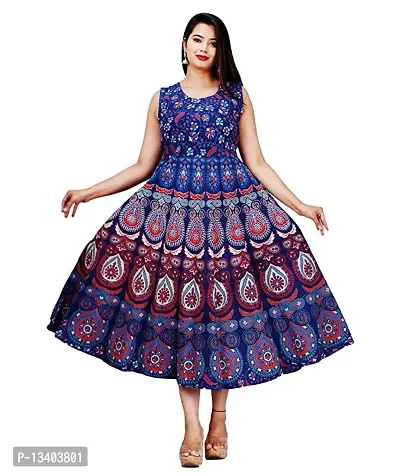 Flared  Printed Rayon Kurta For Women