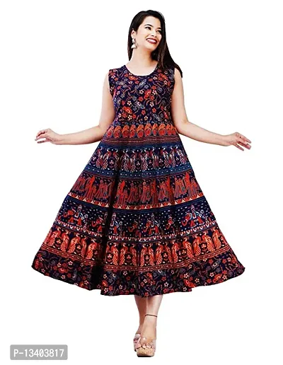 Flared  Printed Rayon Kurta For Women-thumb0