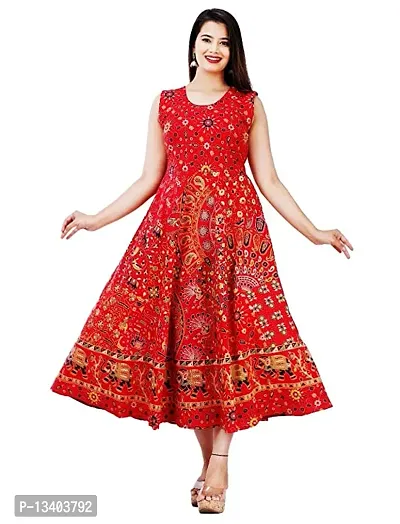 Flared  Printed Rayon Kurta For Women