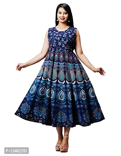 Flared  Printed Rayon Kurta For Women