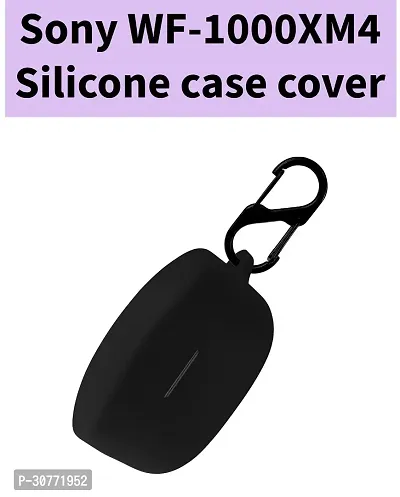 Stylish Black Silicone Case Cover for Sony 1000xm4 Earbuds Case Cover-thumb0