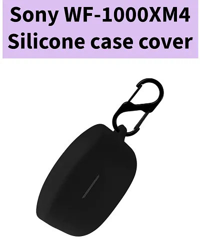 Stylish Black Silicone Case Cover for Sony 1000xm4 Earbuds Case Cover