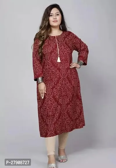 Stylish Maroon Rayon Stitched Kurta For Women