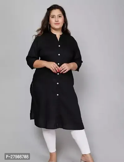 Stylish Black Rayon Stitched Kurta For Women-thumb0