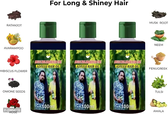 Adivasi Hair Fall Control Hair Oil Men And Women Pack Of 3