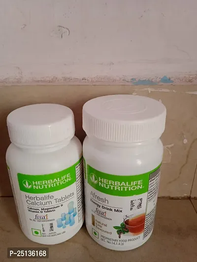 Herbalife nutrition Afresh energy drink mix tulsi and Herbalife calcium tablets-thumb0