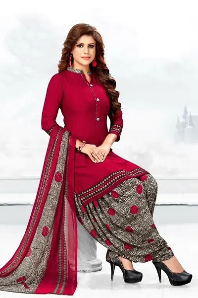 Beautiful Crepe Dress Material with Dupatta