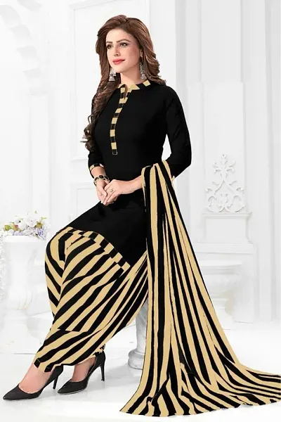 Beautiful Synthetic Printed Dress Material with Dupatta