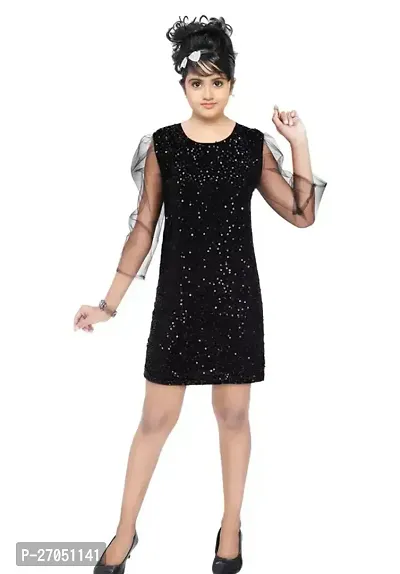 Fabulous Rayon Black Embroidered Bodycon Dress For Girls-thumb0