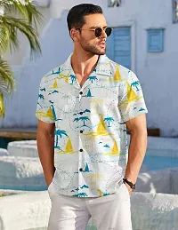 Reliable Multicoloured Cotton Printed Short Sleeves Casual Shirt For Men-thumb3