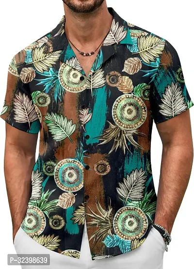 Reliable Multicoloured Cotton Printed Short Sleeves Casual Shirt For Men-thumb0