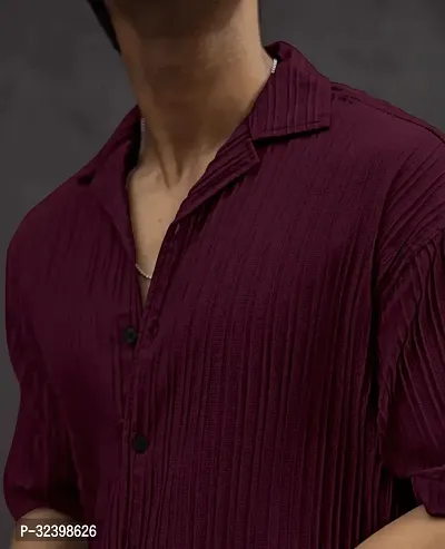 Reliable Maroon Cotton Printed Three-Quarter Sleeves Casual Shirt For Men-thumb4