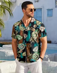 Reliable Multicoloured Cotton Printed Short Sleeves Casual Shirt For Men-thumb3