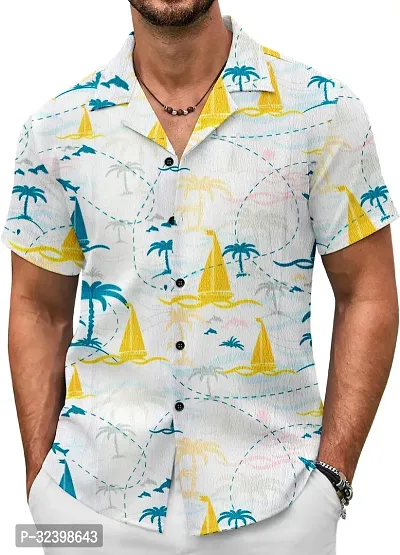 Reliable Multicoloured Cotton Printed Short Sleeves Casual Shirt For Men-thumb0