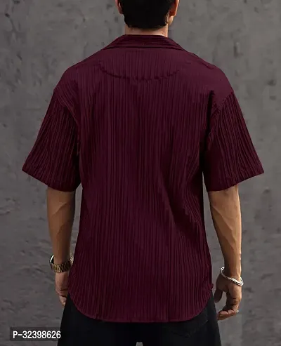 Reliable Maroon Cotton Printed Three-Quarter Sleeves Casual Shirt For Men-thumb2