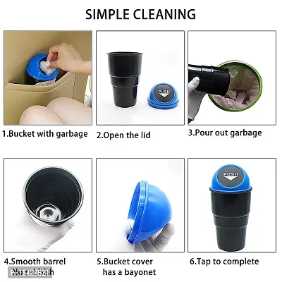 car mini trash bin (dustbin) black and blue color-thumb5